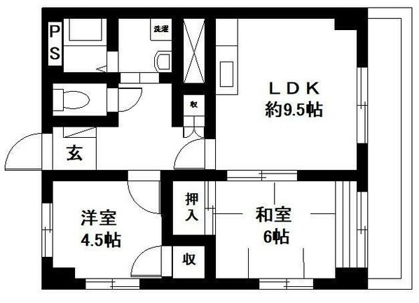 平松駅 徒歩10分 2階の物件間取画像